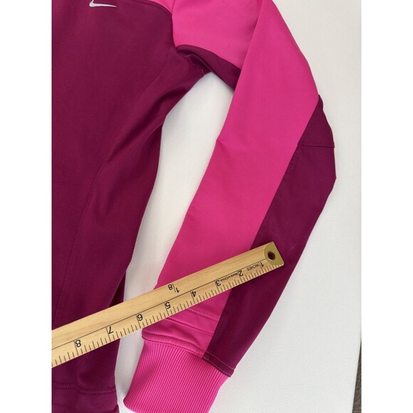Nike Running Womens Sweatshirt Small Dri-Fit Hooded 1/4 Zip Pullover Pink - Picture 7 of 8
